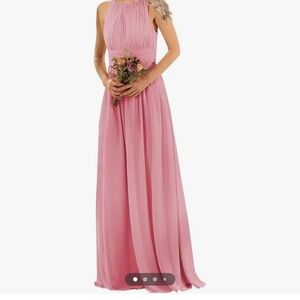 Women’s pink bridesmaid, special occasion, prom floor length dress